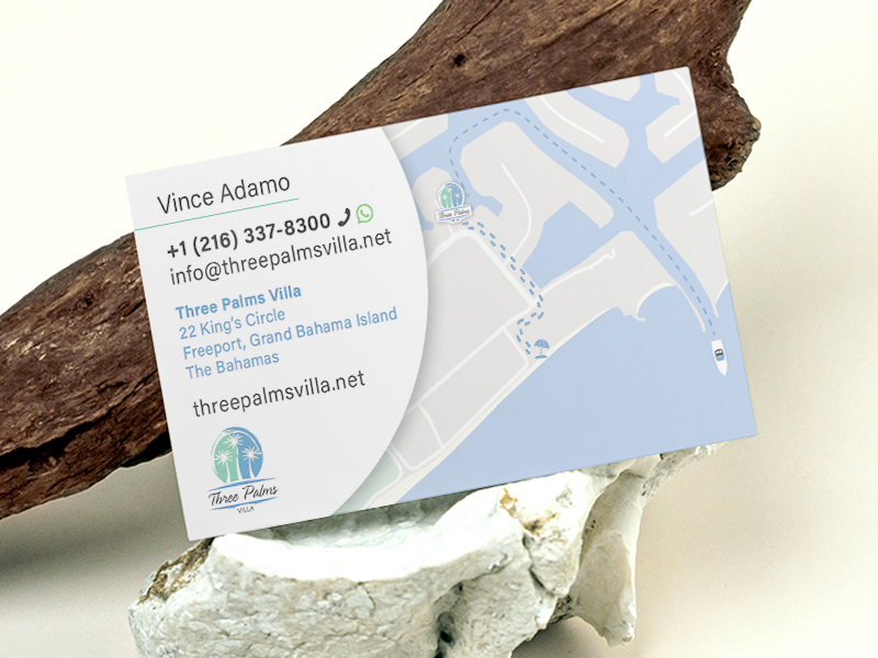 Three Palms Villa Business Card Muckup