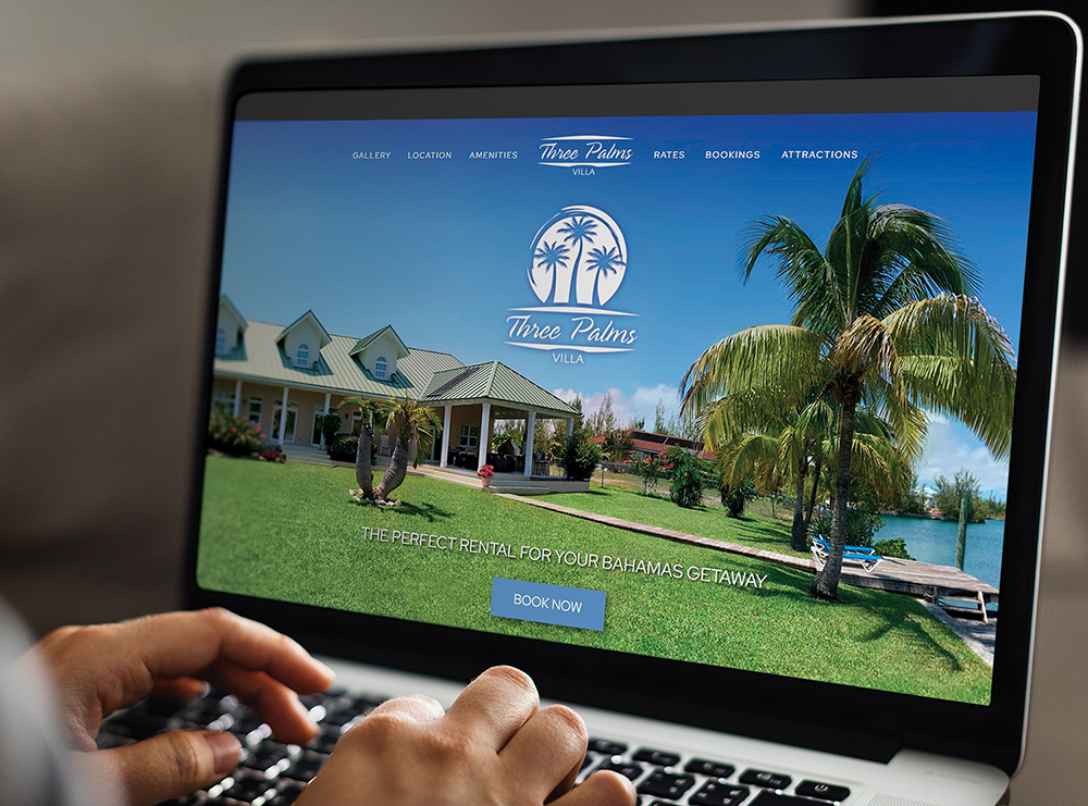 Three Palms Villa Website Mockup