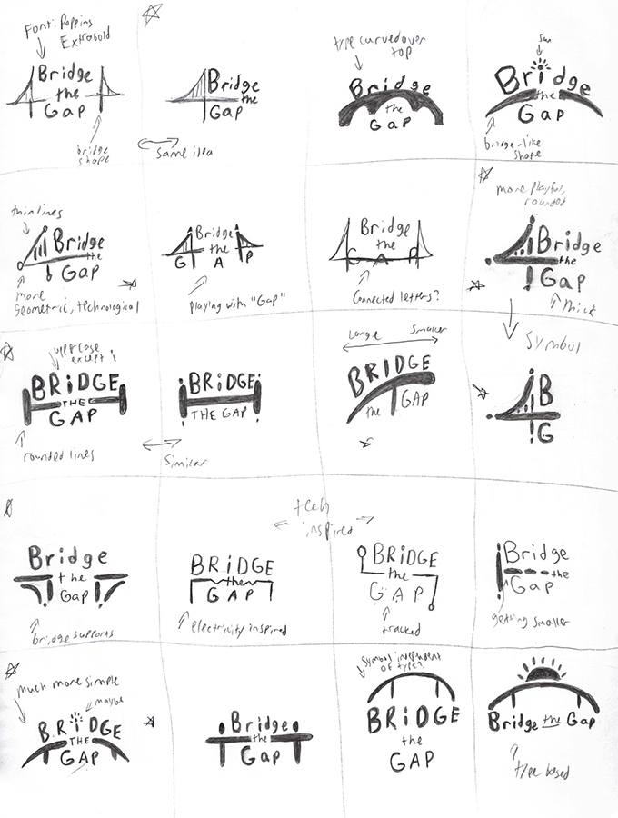 Bridge the Gap Logo Sketches