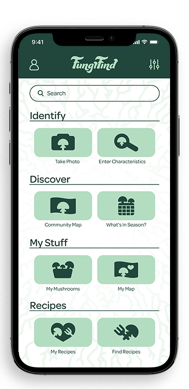 FungiFind Home Screen