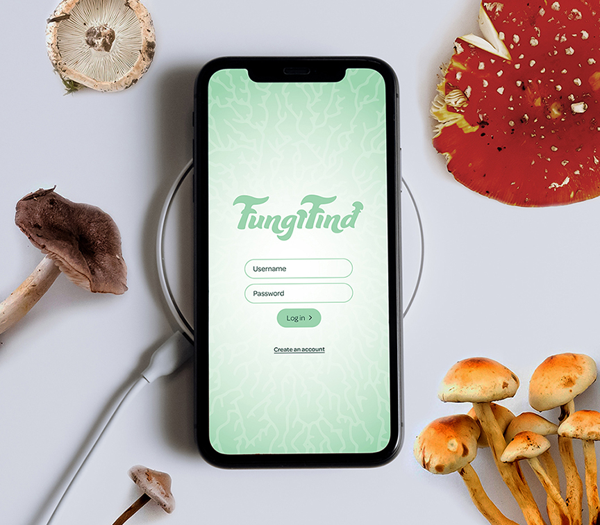 FungiFind App Title Screen Mockup