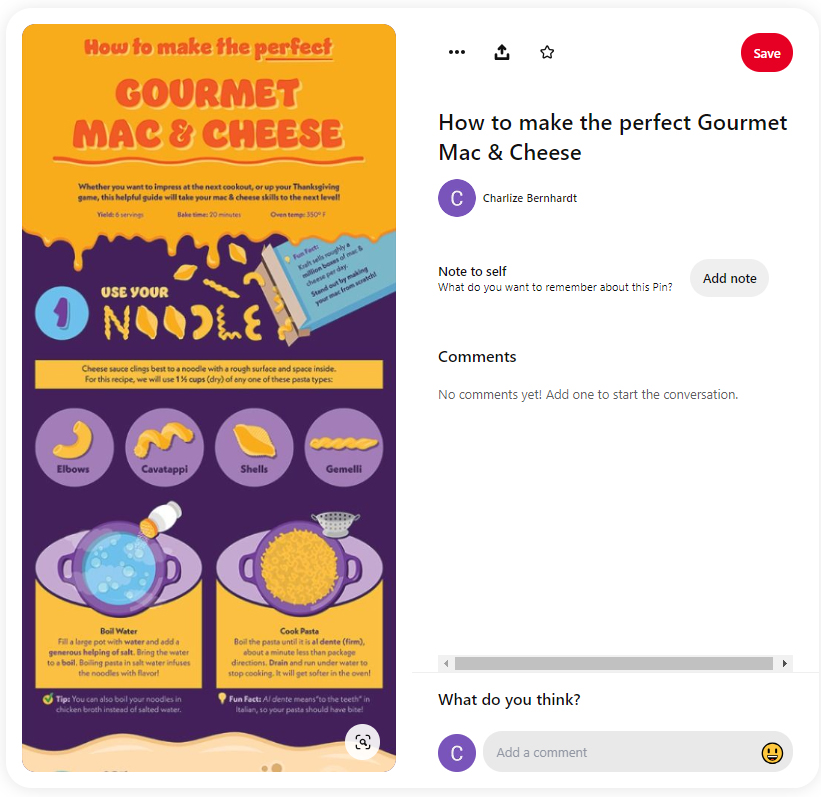 Mac & Cheese Infographic Pinterest Mockup