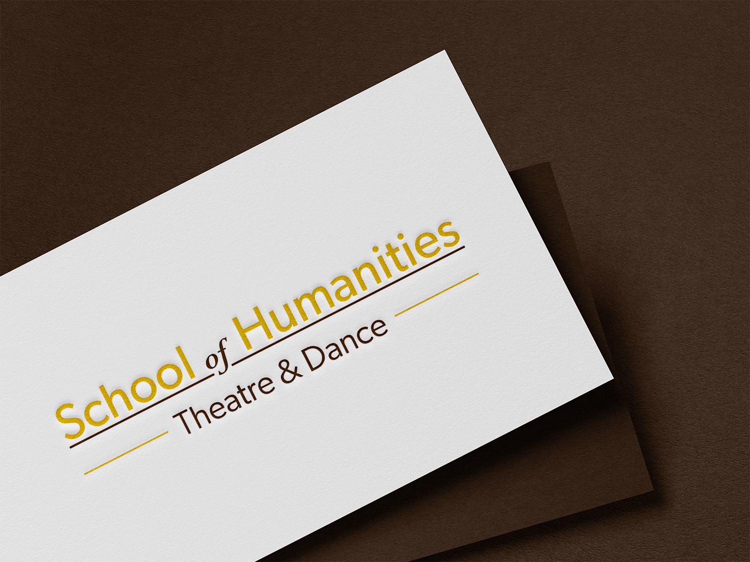 School of Humanities Department of Theatre & Dance Logo Mockup